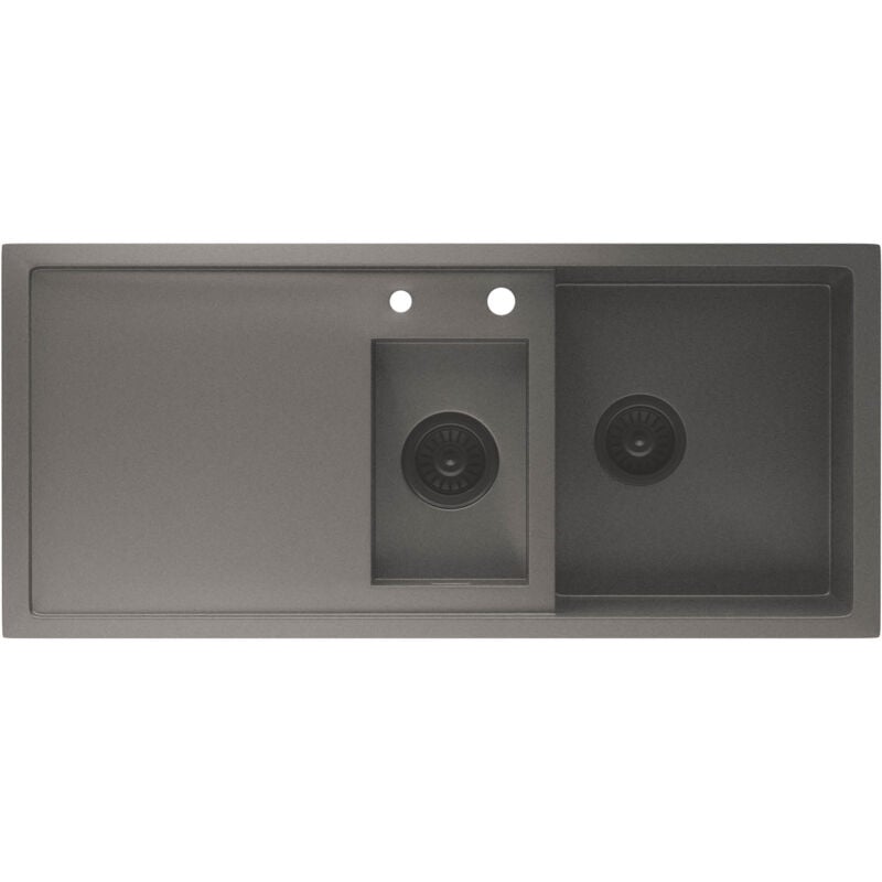 Klarstein - Cuisine en acier inoxydable, 100x45 cm, avec égouttoir à vaisselle et robinet de cuisine - avec trop-plein et filtre, idéal pour