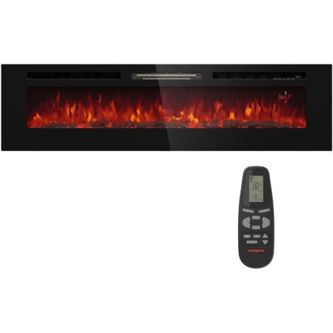 Klarstein decorative fireplace with LED flames, electric fireplace with heating and fireplace, 1800W electric fireplace with remote control, timer and adjustable thermostat