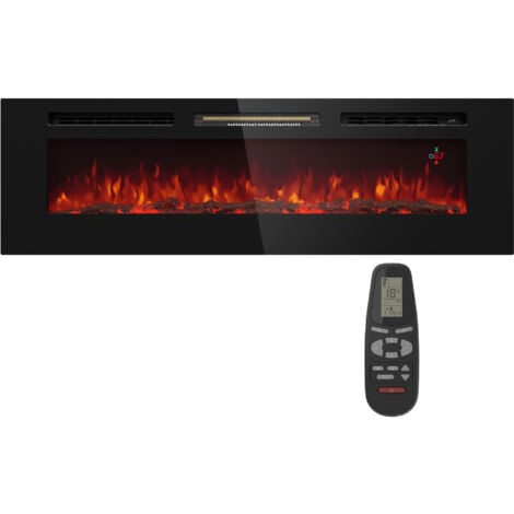 Klarstein decorative fireplace with LED flames, electric fireplace with heating and fireplace, 1800W electric fireplace with remote control, timer and adjustable thermostat