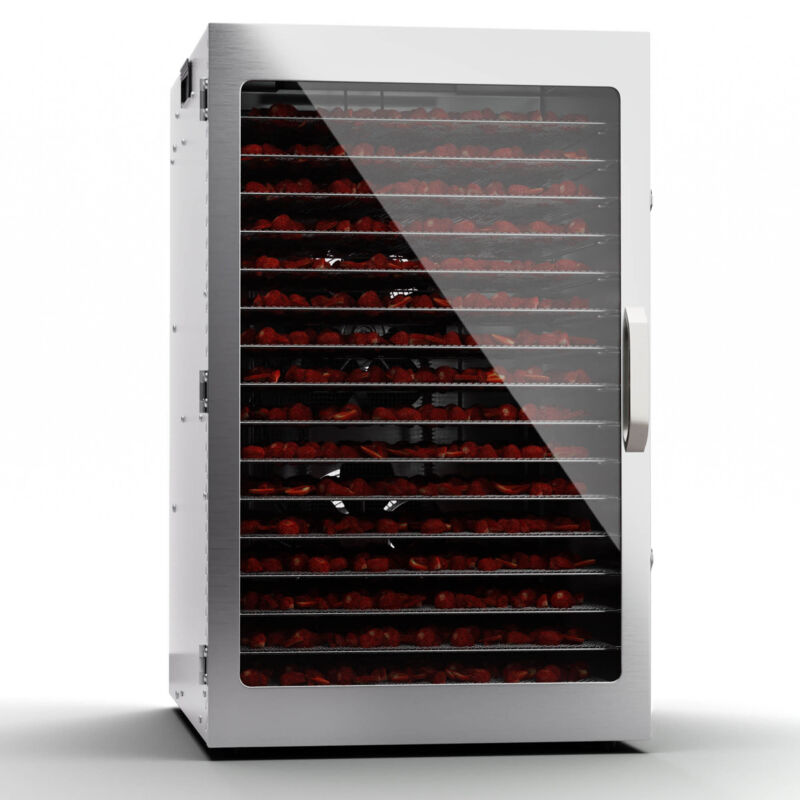 Klarstein - dehydrator, dehydrator for vegetables, fruit, mushrooms & meat, 1500 w stainless steel dehydrator, drying machine with 16 metal grids,