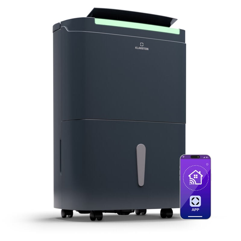 Klarstein - Deshumidificateur d Air Electrique pour Chambre Salle de Bain Déshumidificateurs Silencieux app WiFi Absorbeur d'Humidité Electrique