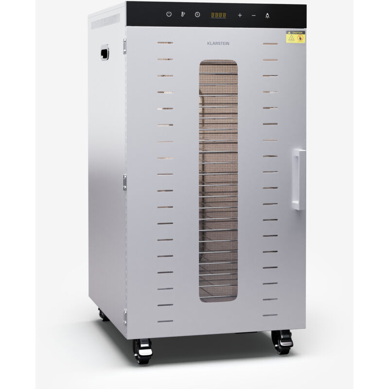 Klarstein Déshydrateur alimentaire 350 de 2000 W 30 - 90 °C avec minuterie 24h Acier inoxydable Argent
