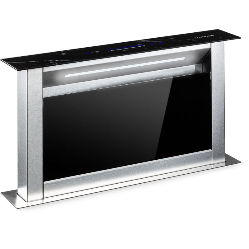 Klarstein - Downdraft Hotte Aspirante 60cm Encastrable et Silencieuse pour Cuisine, Débit d'Air 576m³/h, Filtres, 10 Modes de Ventilation, Mode