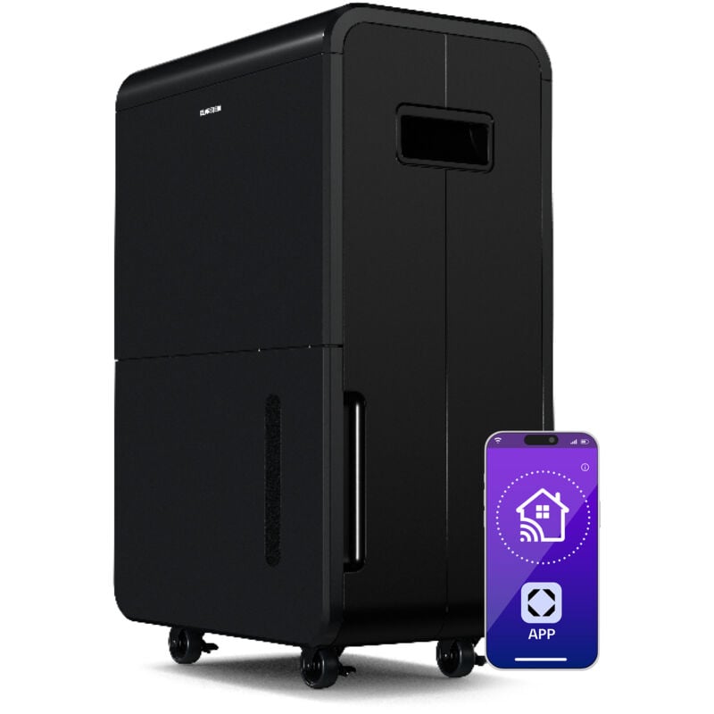 Klarstein - DryFy Grand Smart 70L déshumidificateur d'air, WiFi, minuterie 24h, réservoir 8 l, anti-moisissure, portable, déshumidificateur