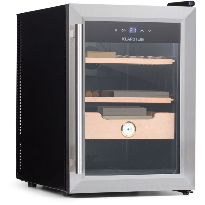 Klarstein - El Presidente 37 Cave à cigares 37 l 2 clayettes 1 compartiment bois de cèdre