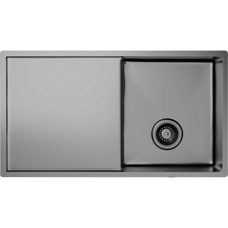 Klarstein - vier de cuisine 79x44 cm en acier inoxydable, avec égouttoir à vaisselle et robinet de cuisine, trop-plein et filtre inclus - égouttoir à