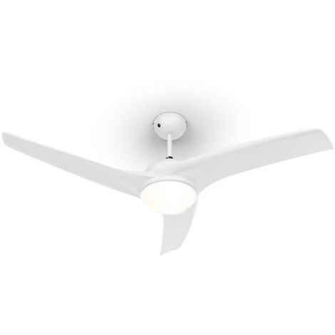 Klarstein Figo Deckenventilator 2-in-1: Ventilator & Deckenlampe Ø 52&quot (132 cm ) 3 Flügel 10.039 m³/h 2 Laufrichtungen 3 Geschwindigkeiten max. 51 dB Fernbedienung - Weiß