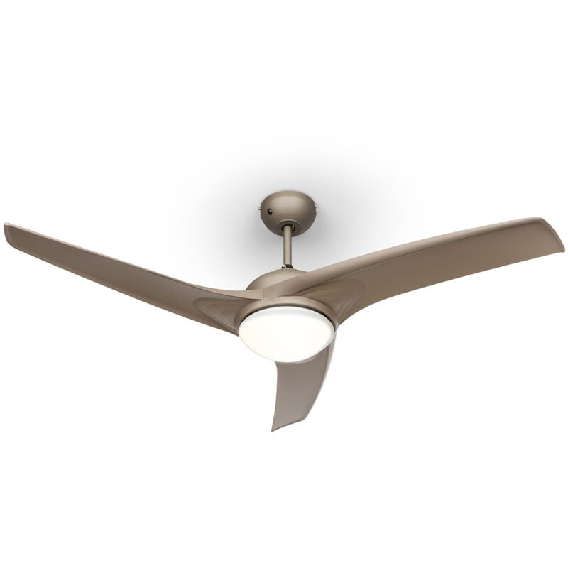 Klarstein - Figo ventilateur de plafond 52' 55 w plafonnier 2x42 w télécommande titane