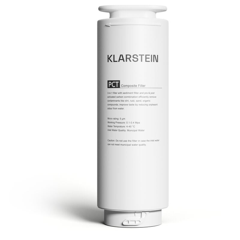 Klarstein Filtre à Eau PCT de Remplacement Système de Filtration pour Osmoseur Eau Potable Compatible PureLine 400/600/800 GPD Elimine les
