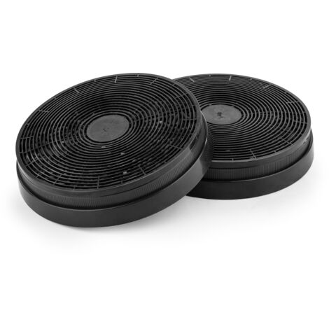 Klarstein Filtro de carbón activo para campanas extractoras Pieza de recambio 2 filtros Ø17,5 cm - Negro