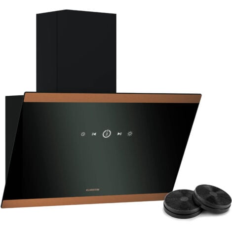 Klarstein Alina Hotte Aspirante - 540 M³/h, LED Multicolore, 3 Vitesses Classe A 60 Db Hotte Murale Hotte De Cuisine Noire Recirculation 85638554