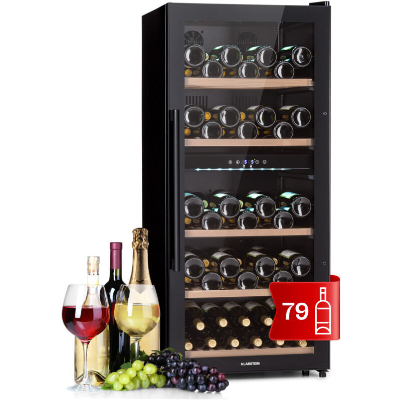 Klarstein Free-standing Wine Cooler Drinks Fridge, Dual Zone Wine Fridges Drinks Cooler, Indoor/outdoor Small Beer Fridge With Glass Door, Uv