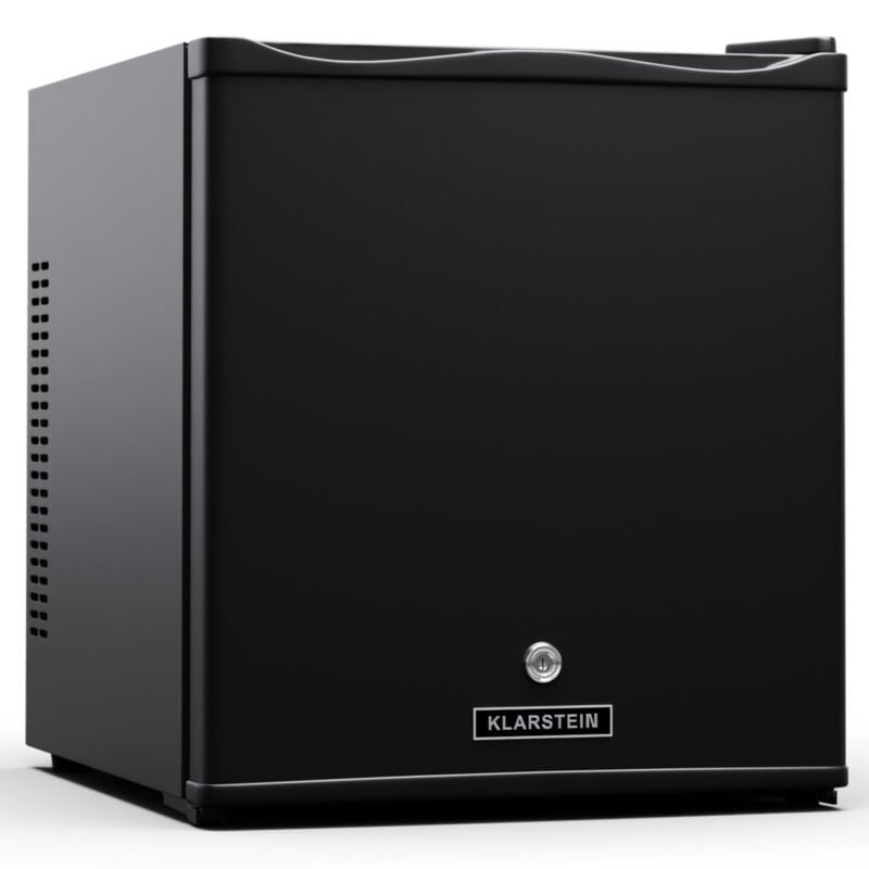 Klarstein - Fridge, Mini fridge with glass door, 28L Mini fridge for drinks & snacks, Fridge small & quiet, Adjustable shelves, Lock, Changeable door