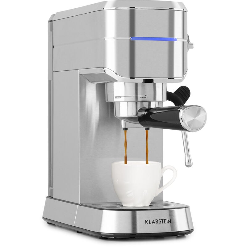 Klarstein - Futura Machine à espresso, Machine à café porte-filtre avec 1450 watts, 20 bars, qualité barista, double bec verseur, stop-flux,