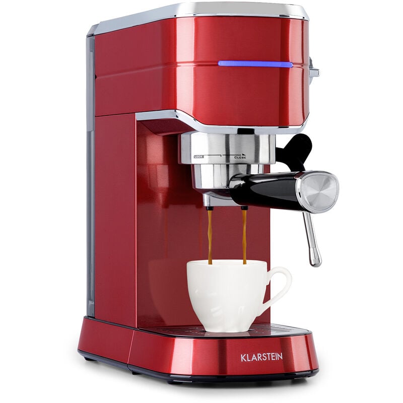 Klarstein - Futura Machine à espresso, machine à café porte-filtre avec 1450 watts, 20 bars, qualité barista, double bec verseur, stop-flux, machine