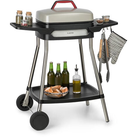 Klarstein  Gatsby Grill Barbecue électrique 2000W revêtement antiadhésif - beige & noir