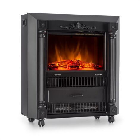 Klarstein Grenoble estufa decorativa chimenea electrica efecto llama 1850w negro