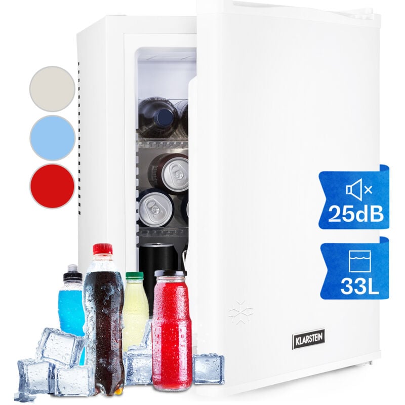 Klarstein - Mini Frigo de Chambre de 33L pour Snacks et Boissons, Petit Frigo Top Silencieux, Mini Bar, Petit Réfrigérateur Camping, Mini Frigo