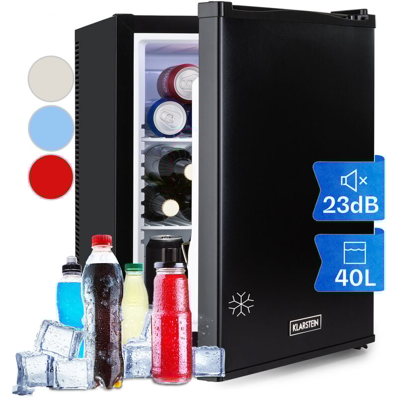 Klarstein - Happy Hour Mini Frigo de Chambre Ultra Compact, Mini Bar, Refrigerateur Aliments, Boissons, Etagères Réglables, Petit Frigo Camping,