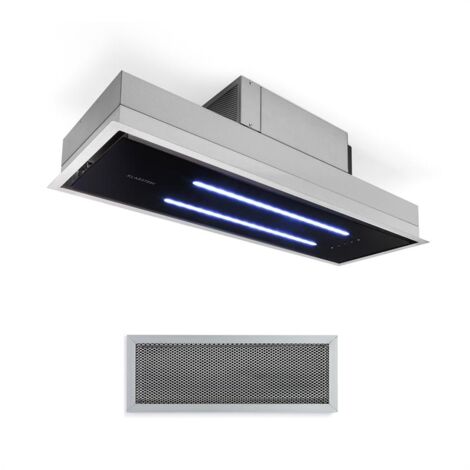 Klarstein High Line Cappa a Soffitto 90cm 410 m3/h 75W 3 Livelli Telecomando nero