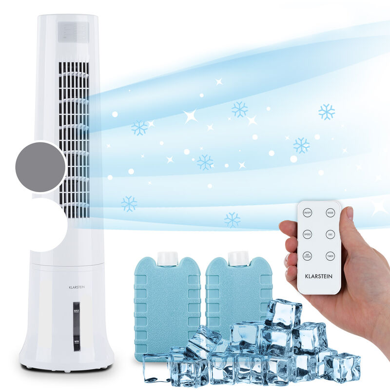 

Highrise Climatizador evaporativo de 35W, caudal de aire de 530 m³/h máx. 2,5L Recipiente para hielo Blanco