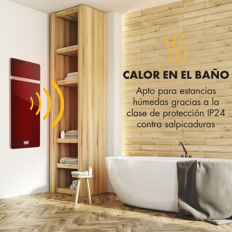Klarstein Hot Spot Crystal IR Panel calefactor 45x120cm 20m² 850W 5-40°C IP24 Negro