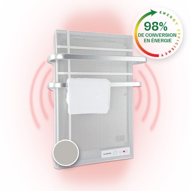 Klarstein - Smart Chauffage Infrarouge, 1000W Radiateur Electrique, Détection de Fenêtre Ouverte, Protection IP24, Chauffage Mural Salle de Bain,