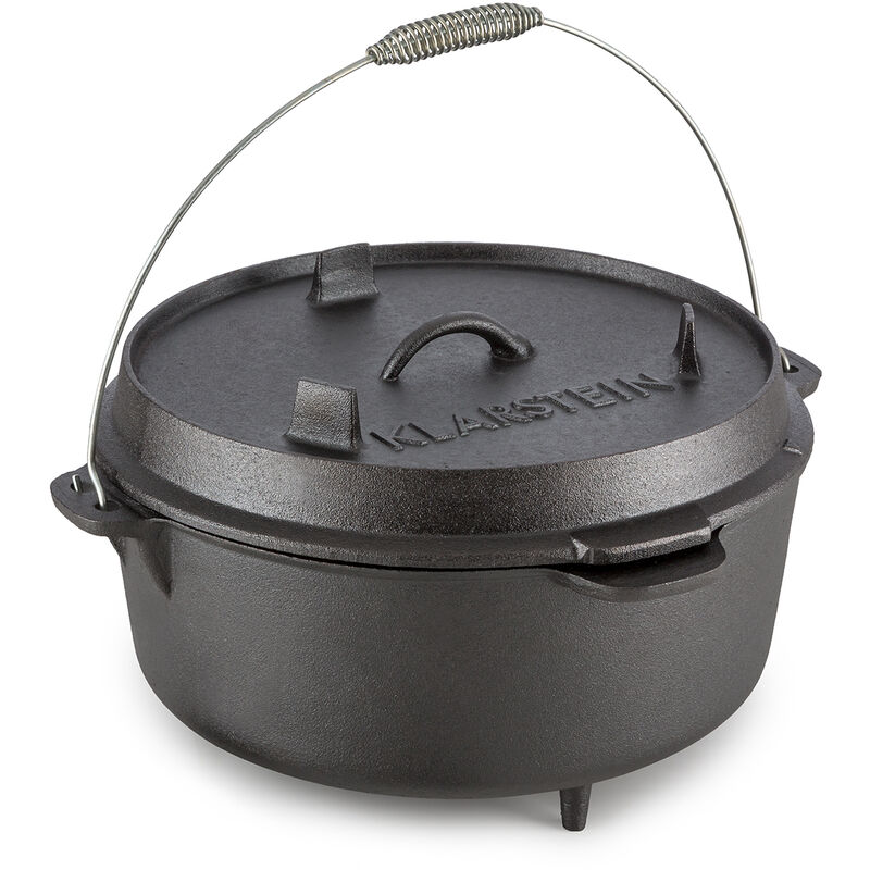 

Klarstein - Hotrod 145 Olla de hierro Olla de BBQ 12 qt / 11,4 L Hierro fundido negro