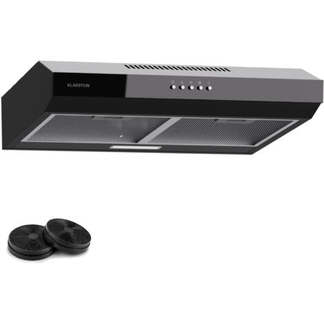 Klarstein – Hotte aspirante 60 cm – Débit d'air 200 m³/h – Filtre aluminium lave-vaisselle – Éclairage LED – Installation sous meuble