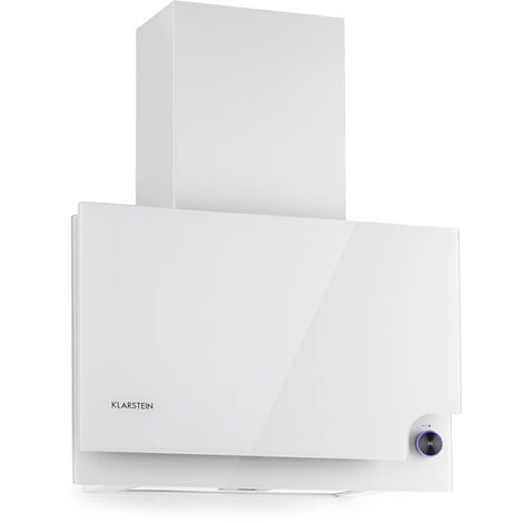 Klarstein Hotte Aspirante 60cm, Hottes de Cuisine Inclinées, Filtre de Hotte en Aluminium, Débit d'Air Puissant 586m³/h, LED, Ecran Tactile, Extracteur d'Air Silencieux, Hotte Efficace avec Evacuation