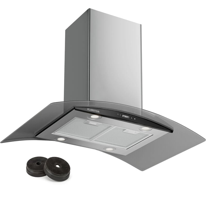 Klarstein - Hotte Aspirante 90 cm Hotte Aspirante Silencieuse Hotte de Cuisine 90cm avec Lampes led Débit d'Air Puissant de 600 m³/h Hotte avec