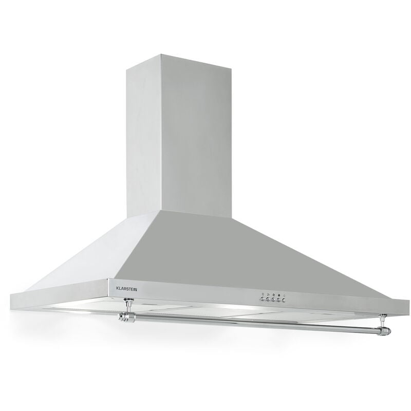 Klarstein - Hotte Aspirante Cuisine 9 cm, Hotte Cheminée avec Filtres à Charbon, 61m³/h, 165W, Hotte de Cuisine en Acier Inoxydable avec