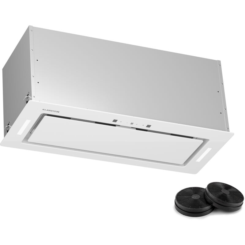 Klarstein - Hotte Aspirante Encastrable 72 cm, Hotte Aspirante Silencieuse, Hotte de Cuisine avec Lampes led, Débit d'Air Puissant 466 m³/h,