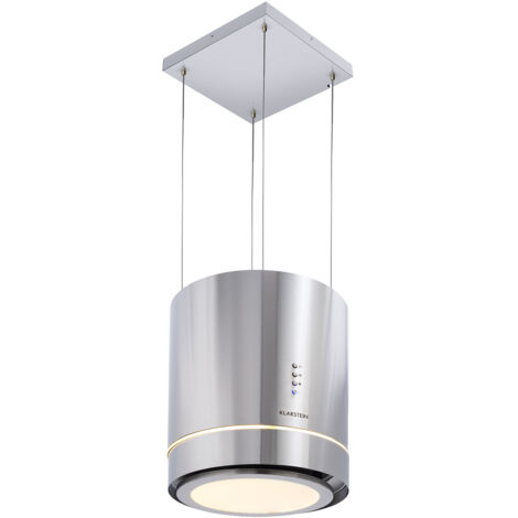 Klarstein – Hotte aspirante ilot 140 cm – Débit 540 m³/h – Éclairage LED – Filtres à graisse en aluminium – Mode recyclage sans perçage