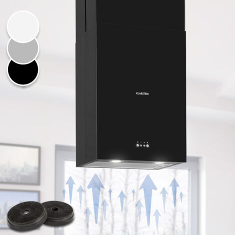 Klarstein – Hotte aspirante ilot 641m³/h – Classe A – Éclairage LED – Acier inoxydable – Installation en évacuation ou recyclage