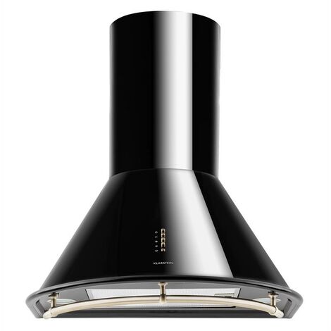 Klarstein – Hotte aspirante rétro inox 60 cm 610 m³/h classe A – Cheminée télescopique – 4 niveaux d'aspiration – Éclairage LED intégré
