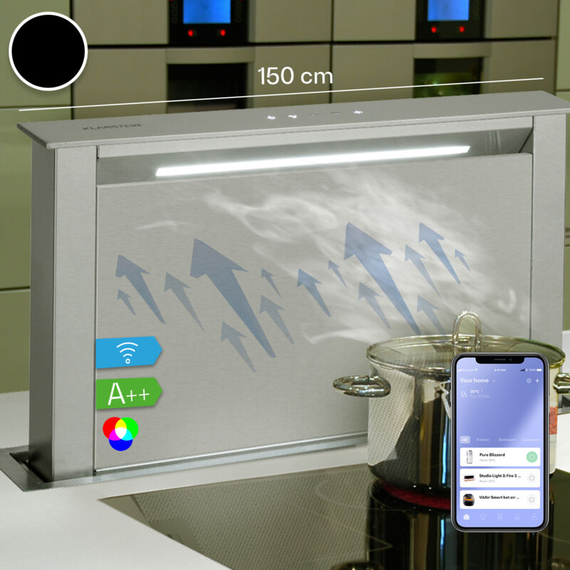 Klarstein Hotte aspirante Royal Flush Eco 60 cm 576 m³/h A+