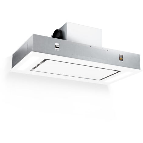 Klarstein – Hotte de plafond 90 cm – Aspiration 620 m³/h – Moteur 230W – 3 vitesses – Télécommande incluse – Éclairage LED intégré