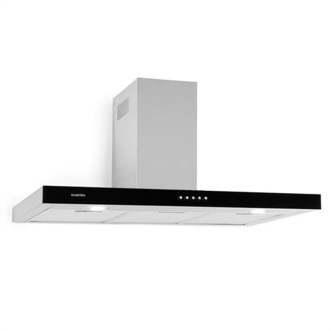 Klarstein – Hotte murale aspirante 90 cm 310 m³/h classe A – Inox brossé – Éclairage LED – Filtres à graisse amovibles – Pour cuisines modernes