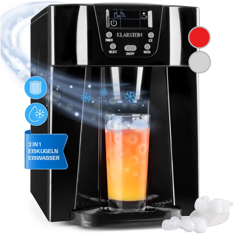 Klarstein - Ice Volcano 2G Machine à glaçons led 12 kg en 24 h 2L 6-10 min noir