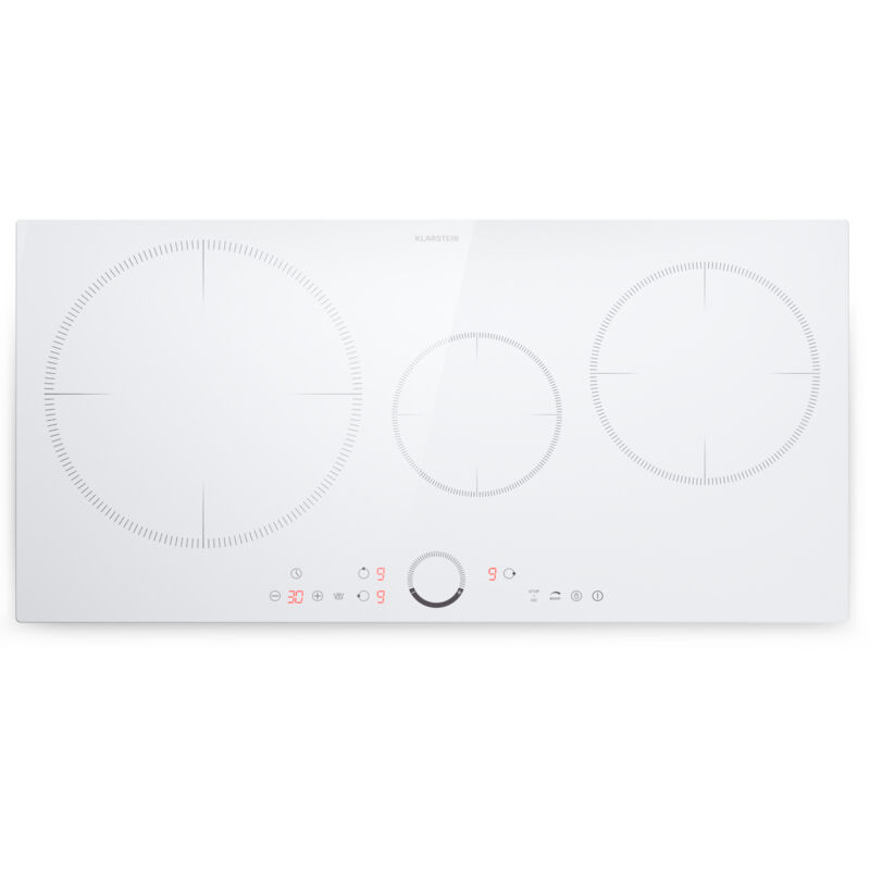 Klarstein induction hob 3 plates, built-in induction hob with 3 hobs, 7000 watt induction hob, induction hob with touch control panel & timer,