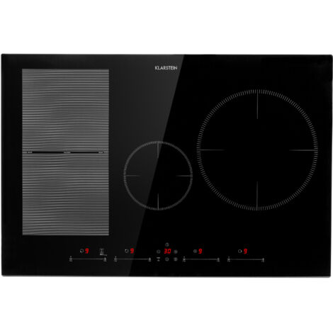 Klarstein Induction Hob, 7500W Electric Hob Induction Cooker, 4 Ring Electric Pan Hob, Built-In Table Top Cookers w/ 4 Hobs, Touch Control, Induction Heater Cooktops, Electric Hot Plates for Cooking