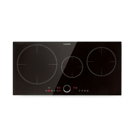 Klarstein Induktionskochfeld, Glaskeramik Kochfeld, Induktionskochfeld mit 3 Platten, Einbau-Induktionskochfeld mit Touch-Display, Digitalanzeige und Timer-Funktion, Schnelles Aufheizen, 5800 Watt