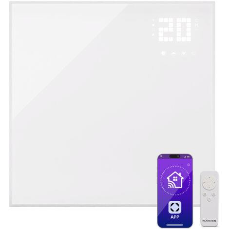 Klarstein Infrarotheizung mit Thermostat, 360W Elektroheizung, Smart Home Bild-Infrarotheizung zur Wandmontage, IR mit App-Steuerung & Erkennung offener Fenster, Feuchtraum Heizkörper CO2-Frei
