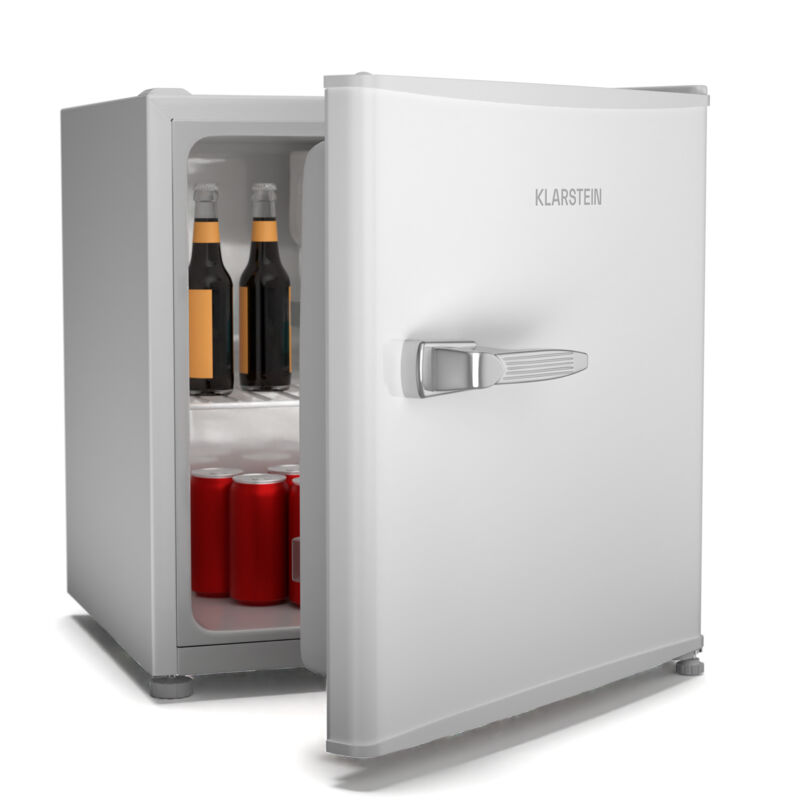 Klarstein irene mini r&eacute;frig&eacute;rateur r&eacute;tro 46 l minibar silencieux frigo 37 db cee d 0-10&deg;c blanc 