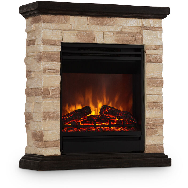 

Kaprun Chimenea eléctrica 1800W Decoración de piedra Polystone Mando a distancia