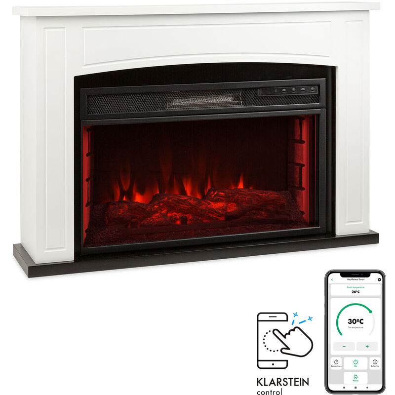 

Lucerne Smart Chimenea eléctrica 1000/2000W Led 18-27 °C Temporizador semanal Blanca - Klarstein