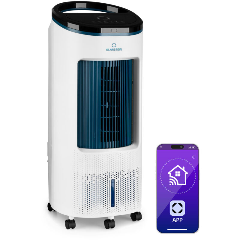 Klarstein - Rafraichisseur d'Air 4 en 1, Climatiseur Portable Smart app Mobile, Humidificateur, Ventilateur, Climatiseur Mobile Sans Évacuation 65W,