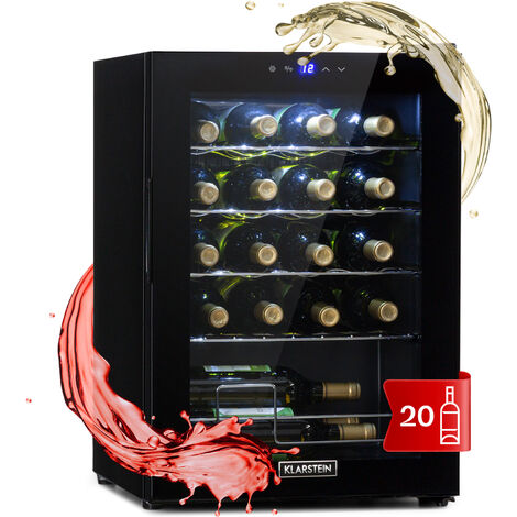 Klarstein Klarstein Shiraz 20 Uno - Frigorifero per vini, 53 l, 20 bottiglie, pannello di controllo touch, 5-18°C