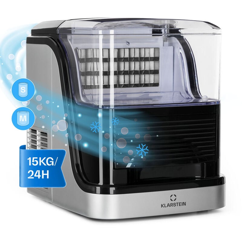 Klarstein - Kristall Machine à glaçons Glace cristal 2 tailles Réservoir d'eau de 2,5 l